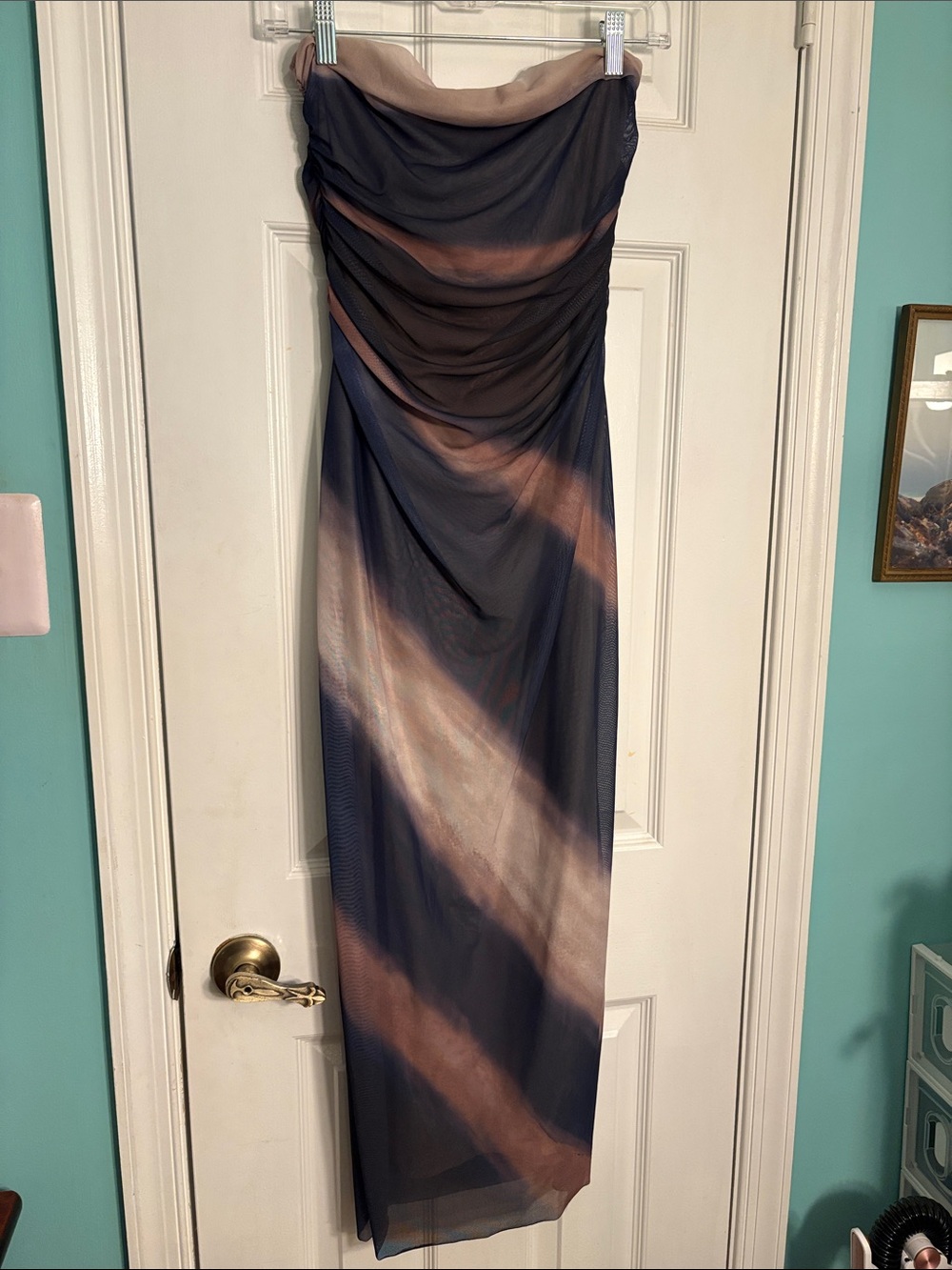 Strapless Ruched Maxi Dress
